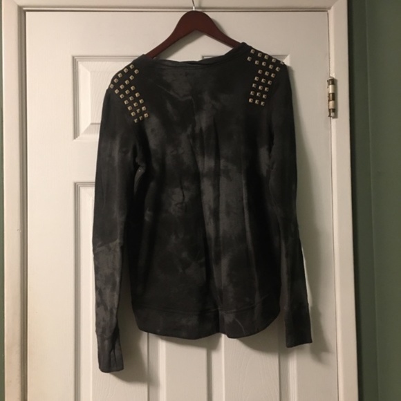 Pam & Gela Studded Fleece Gray Tie Dye Sweatshirt - Picture 4 of 11